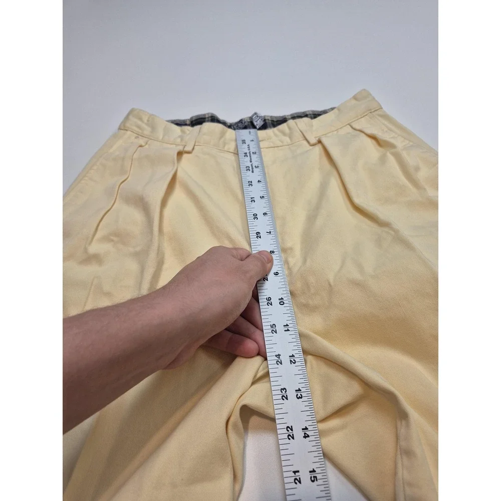 Polo Ralph Lauren Classic Golf Pants Mens 34x28 Yellow Pleated Chino USA FLAW